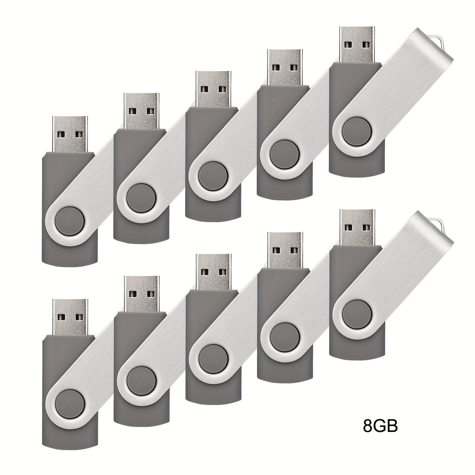 10 ta USB 2.0 flesh drayvlar 4GB 8GB 16GB 32GB 64GB aylanadigan LED indikator bilan