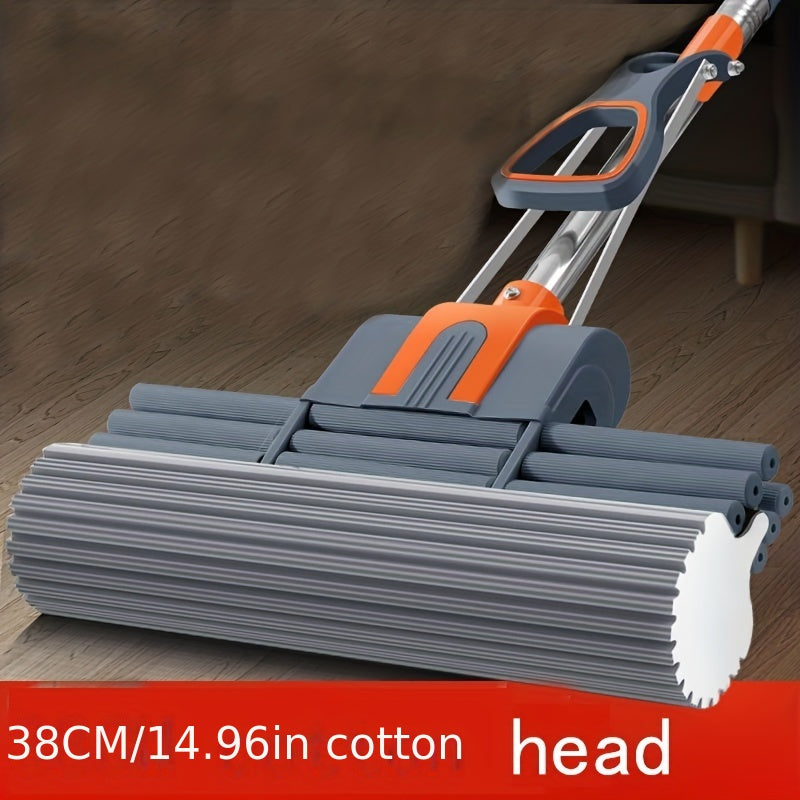 Naycha tutqichi bilan g'ovakli rolikli mopa, suvni singdiruvchi g'ovak bosh, plitka va pol tozalash uchun ideal, zaruriy uy tozalash vositasi