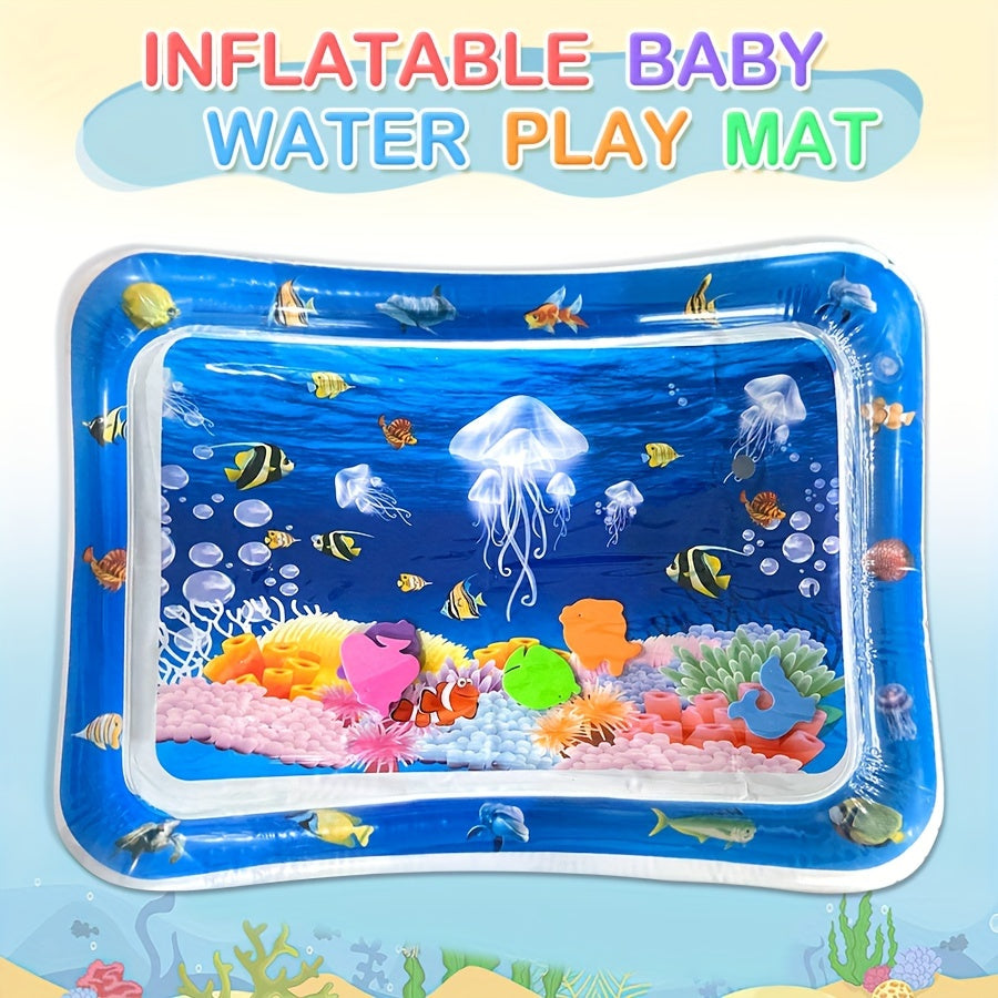 Inflatable Water Play Mat for Kids Marine Life Puzzle Underwater World Design