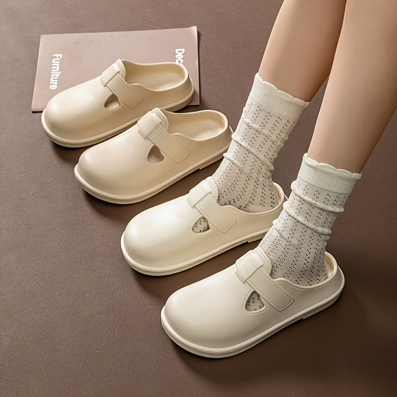 Women's Minimalist One-Hole Slide Shoes Casual Lightweight Comfortable Black