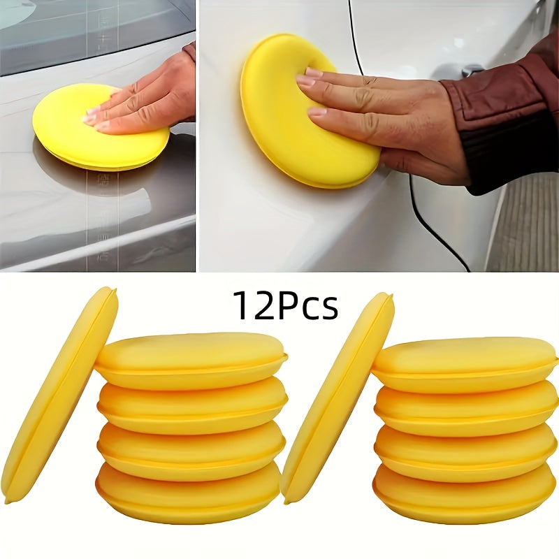 12PCS Car Polishing Sponges High Density Foam Waxing Applicators for Car Detailing