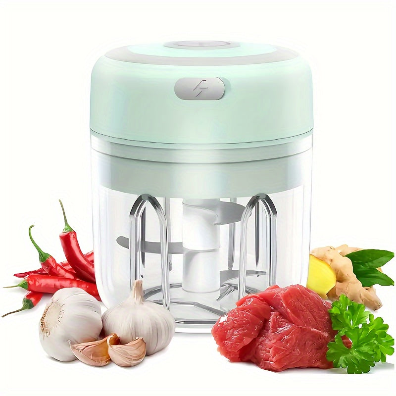 Electric food chopper garlic crusher meat grinder kitchen prep portable camping
