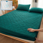 Waterproof Quilted Mattress Protector Fitted Sheet Teal 1-Piece Ultra-Soft Breathable