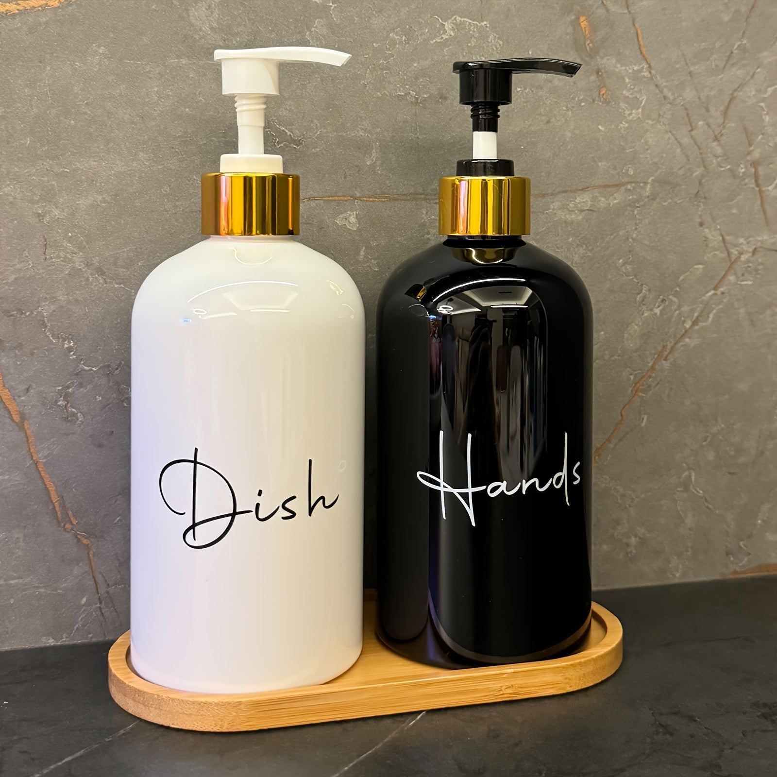 2-Pack 17 Oz Plastic Hand and Dish Soap Dispensers Refillable Lotion Bottles Kitchen Bathroom