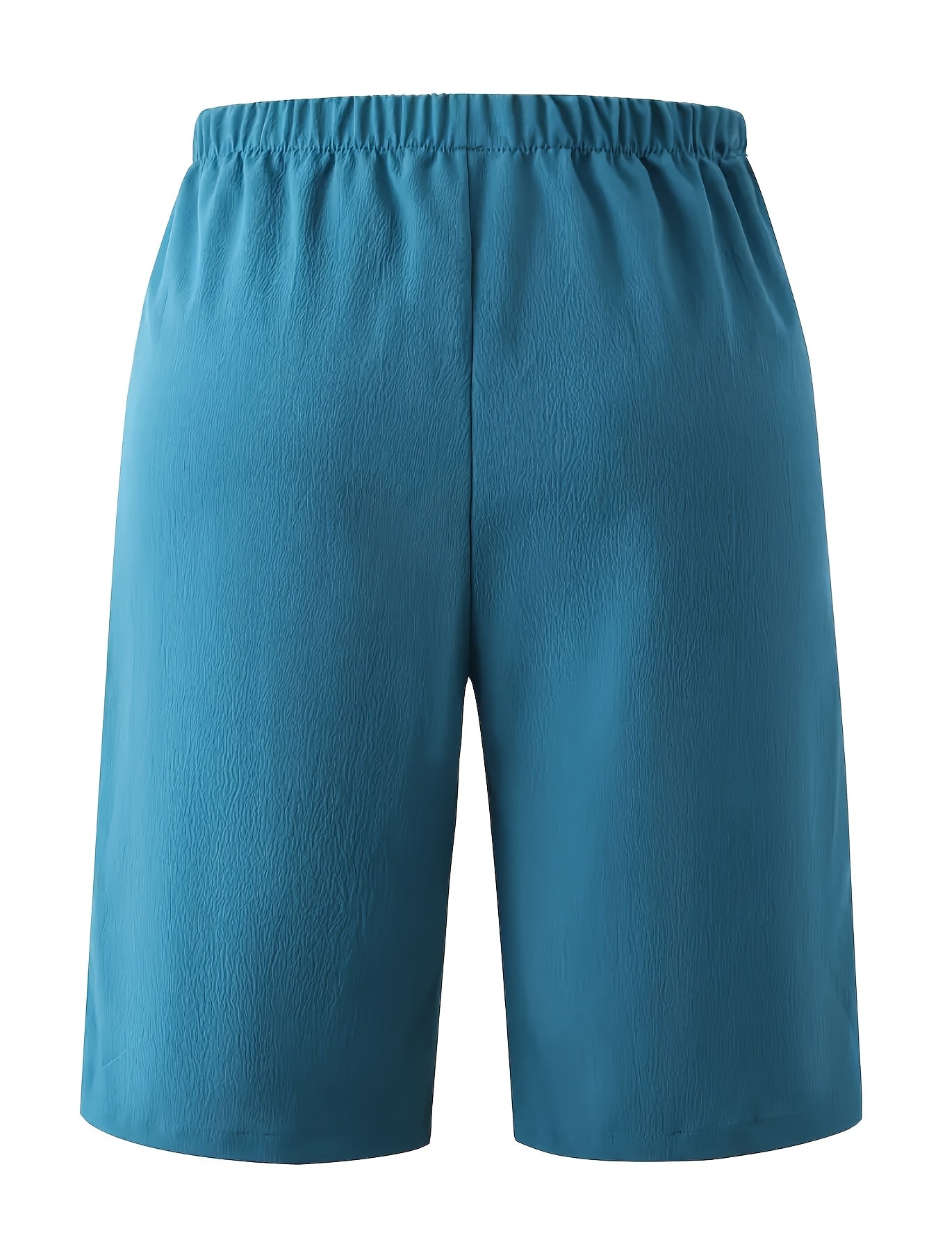 Pantalones cortos de poliéster para mujer talla grande, color sólido, cintura alta, con bolsillos