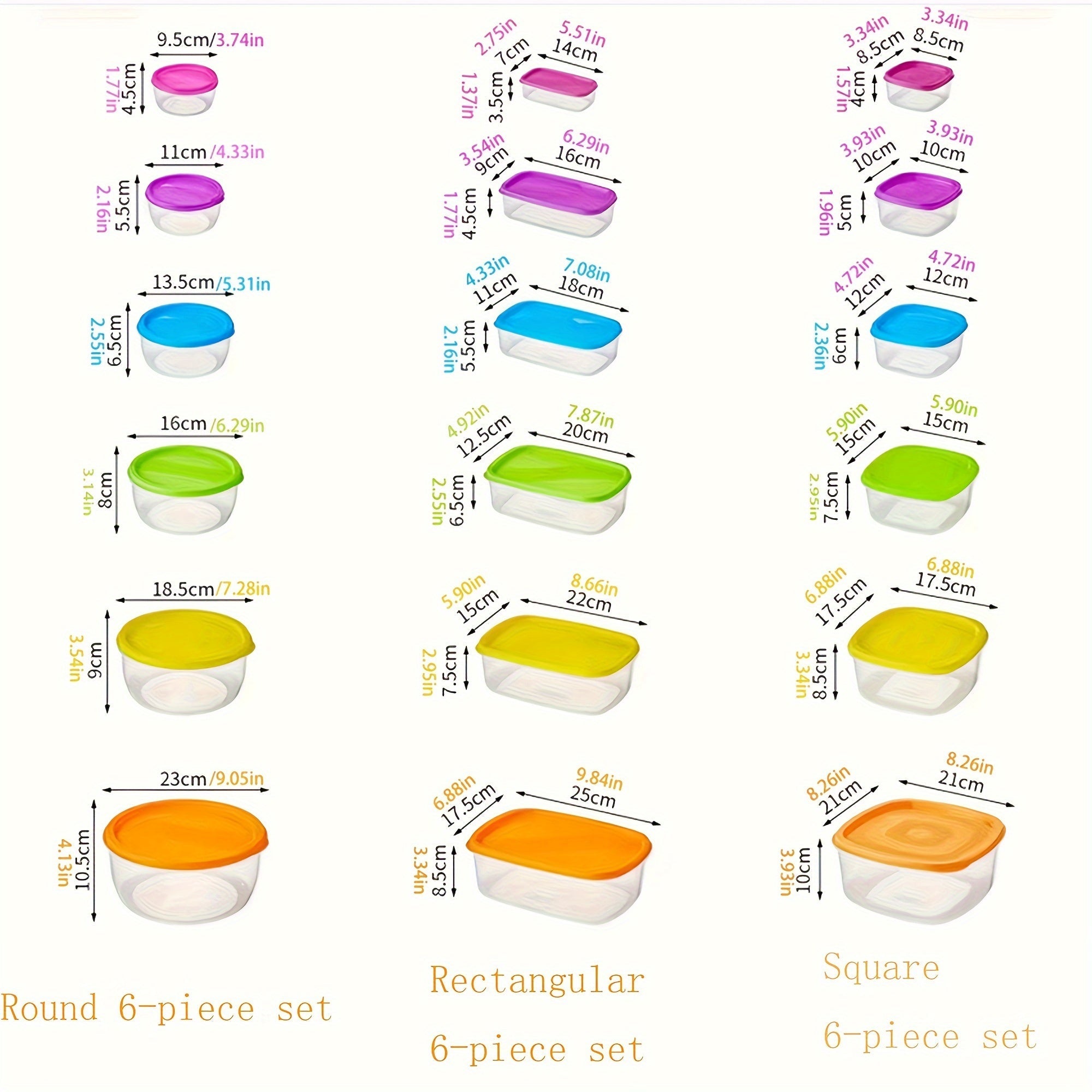Set de recipientes para almacenamiento de alimentos frescos, tapas reutilizables, refrigerador y embalaje para almuerzo