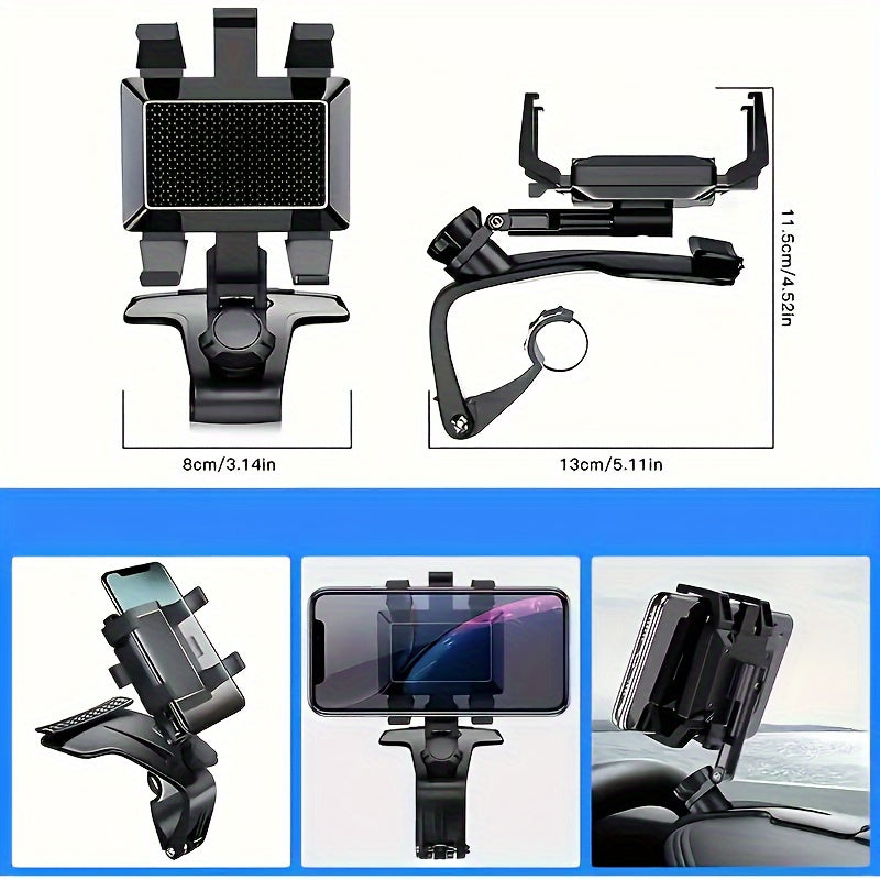 Universal avtomobil telefon tutqich panelga o'rnatish 360° sozlanadigan yozg'ich bilan