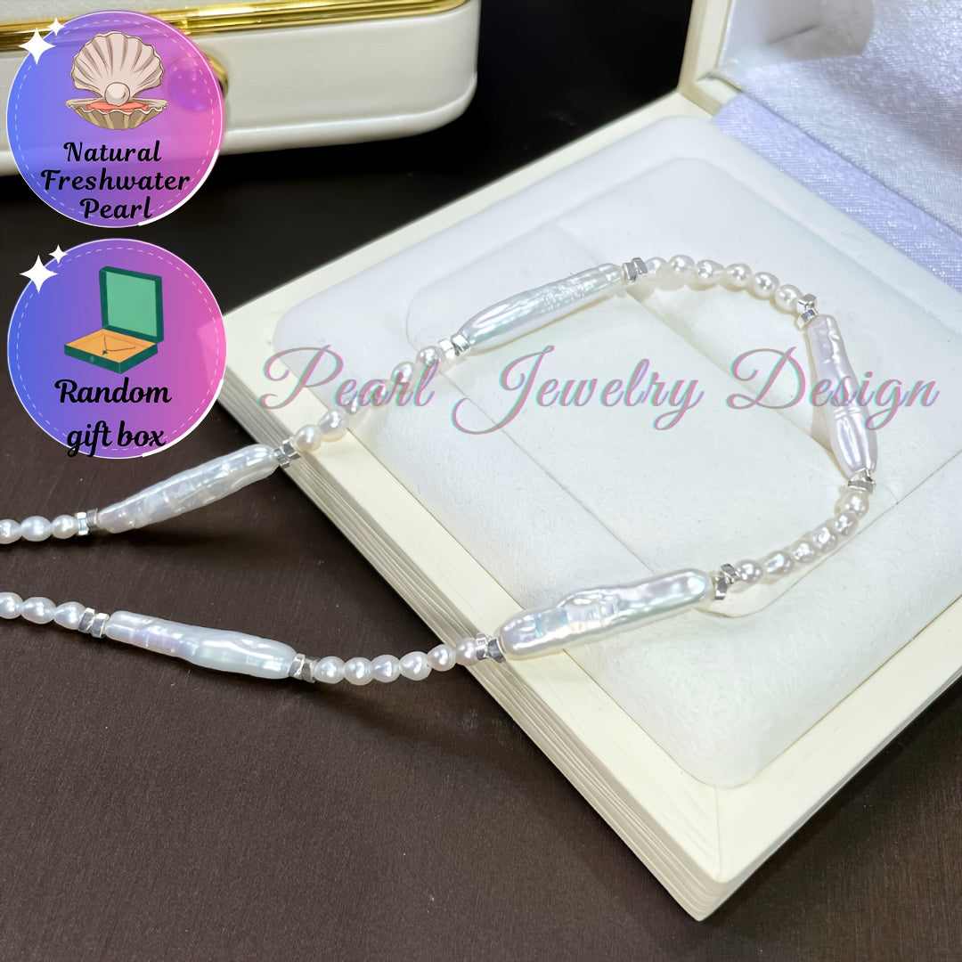 Серебряное ожерелье с барочной пресноводной жемчужиной в японском корейском стиле, подарок