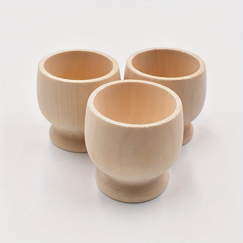 Set of Five Wooden Egg Holder Charms for Decoration