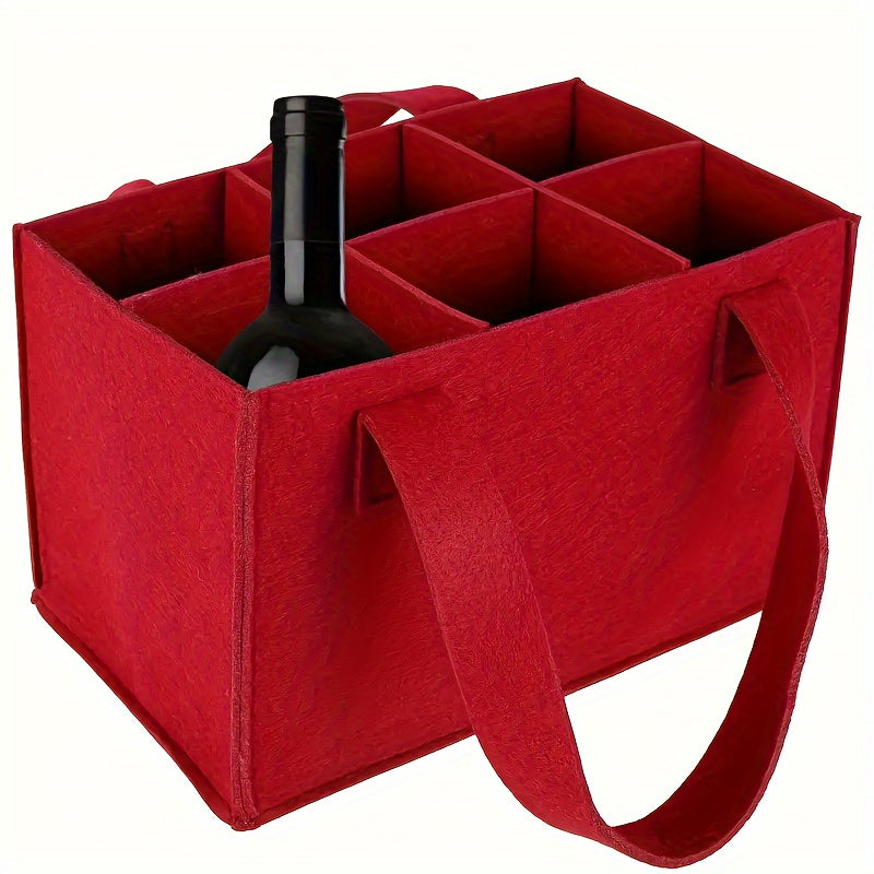 Felt Wine and Beer Bottle Tote Holds Up to 6 Bottles Portable Lightweight Travel