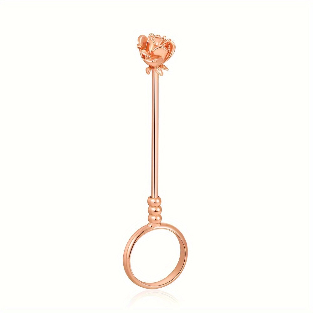 Unisex Rose-Shaped Cigarette Holder Ring Jewelry Accessory