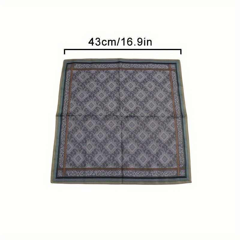 Men's Cotton Jacquard Handkerchief Set of 3 Large Soft Thick Sweat-Absorbing