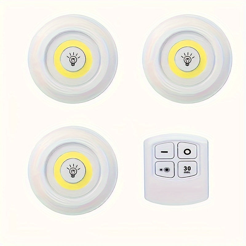 Wireless LED Under-Cabinet Lights with Remote Control for Kitchen Wardrobe and Indoor Use 6 Pack