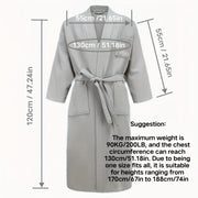 Unisex Waffle Knit Cotton Bathrobe with Space Theme and Plaid Pattern Durable Soft Absorbent One Size