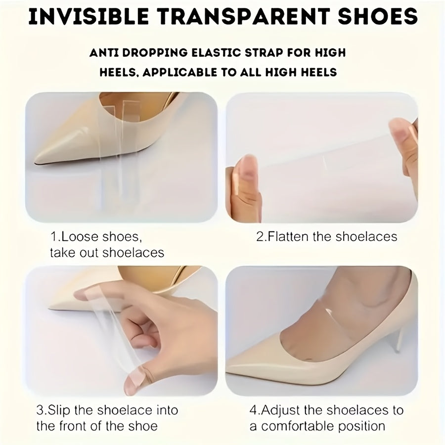 Women Transparent Silicone Heel Protectors Non-Slip Comfort Straps