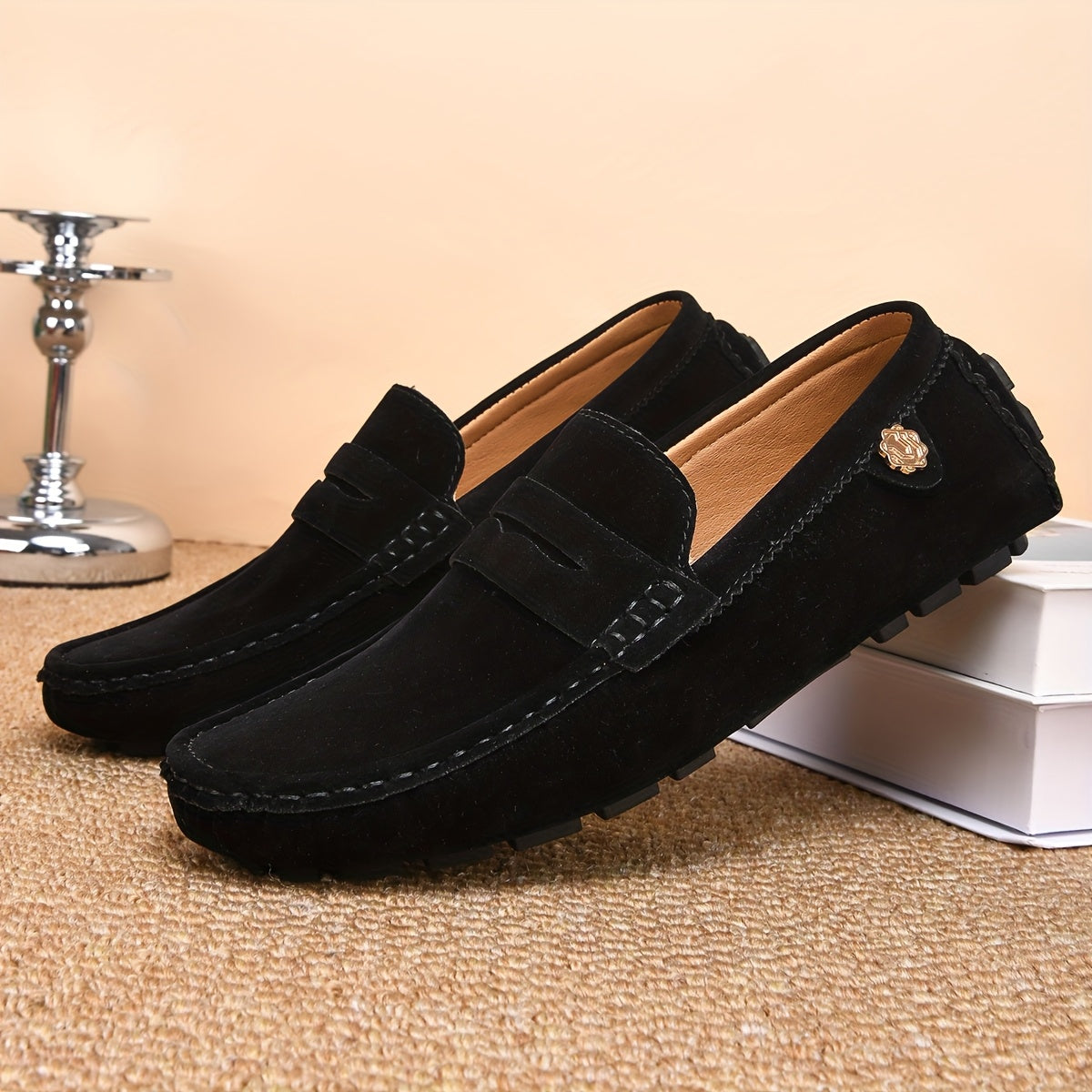 Men's Casual Loafers Microfiber Synthetic Leather Non-Slip Rubber Sole All-Season