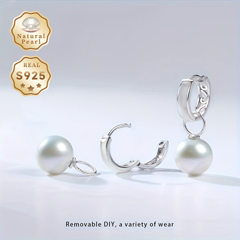 Pearl Earrings for Women S925 Silver 10-11mm Freshwater Pearls Gift Box