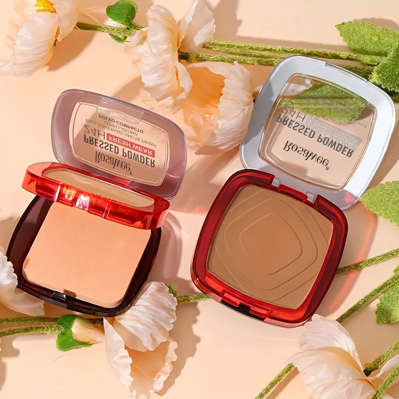 Women Matte Full Coverage Pressed Powder Foundation with Puff Oil Control