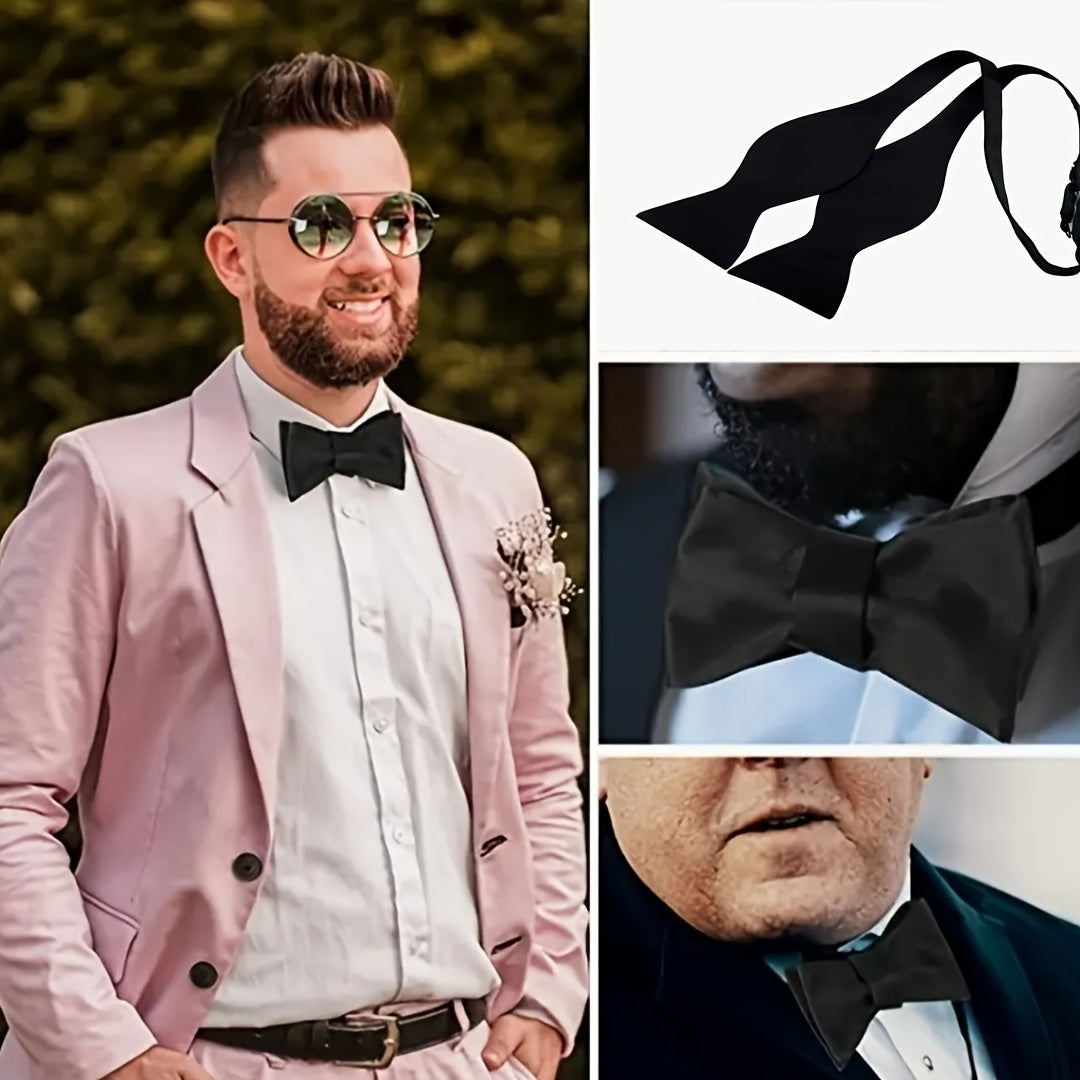 Erkaklar uchun o'z-o'zini bog'lash uchun bow tie, sozlanadigan, to'liq rangli rasmiy tuxedo aksessuari