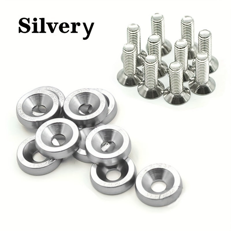 20 dona Alyuminiy M6 Fender G'ildiraklari Rasmiy Plita Boltlari Avtomobil Dekoratsiyasi