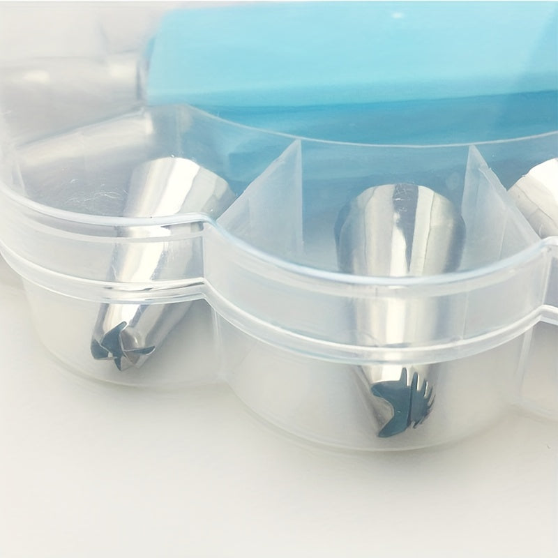 Cake Decorating Tools Set 14 Piping Nozzles Reusable Bag Storage Box