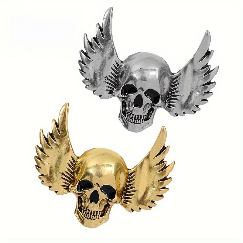Брошь-череп на Хэллоуин для одежды, праздничный аксессуар в золотом и серебряном цвете