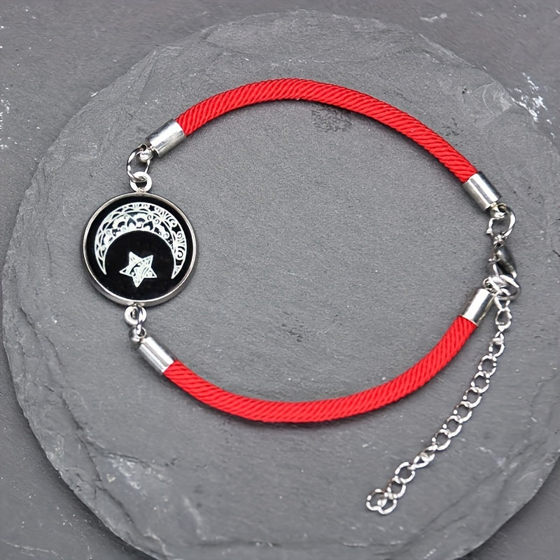 Quyosh va Oy Juftlik Bilaguzuklari, Shisha Charm bilan, Moslashuvchan Do'stlik Zargarlik