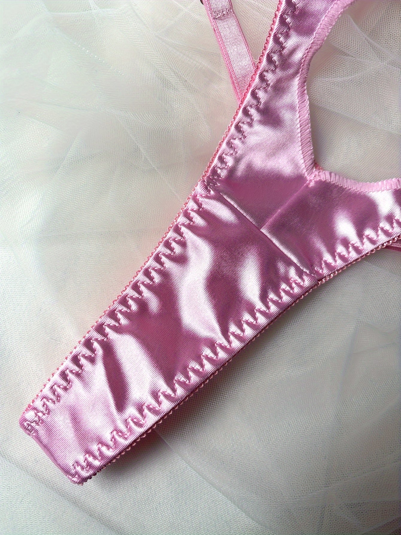 Women's Satin Low Waist Thongs with Heart Cut-Out Sexy Lingerie