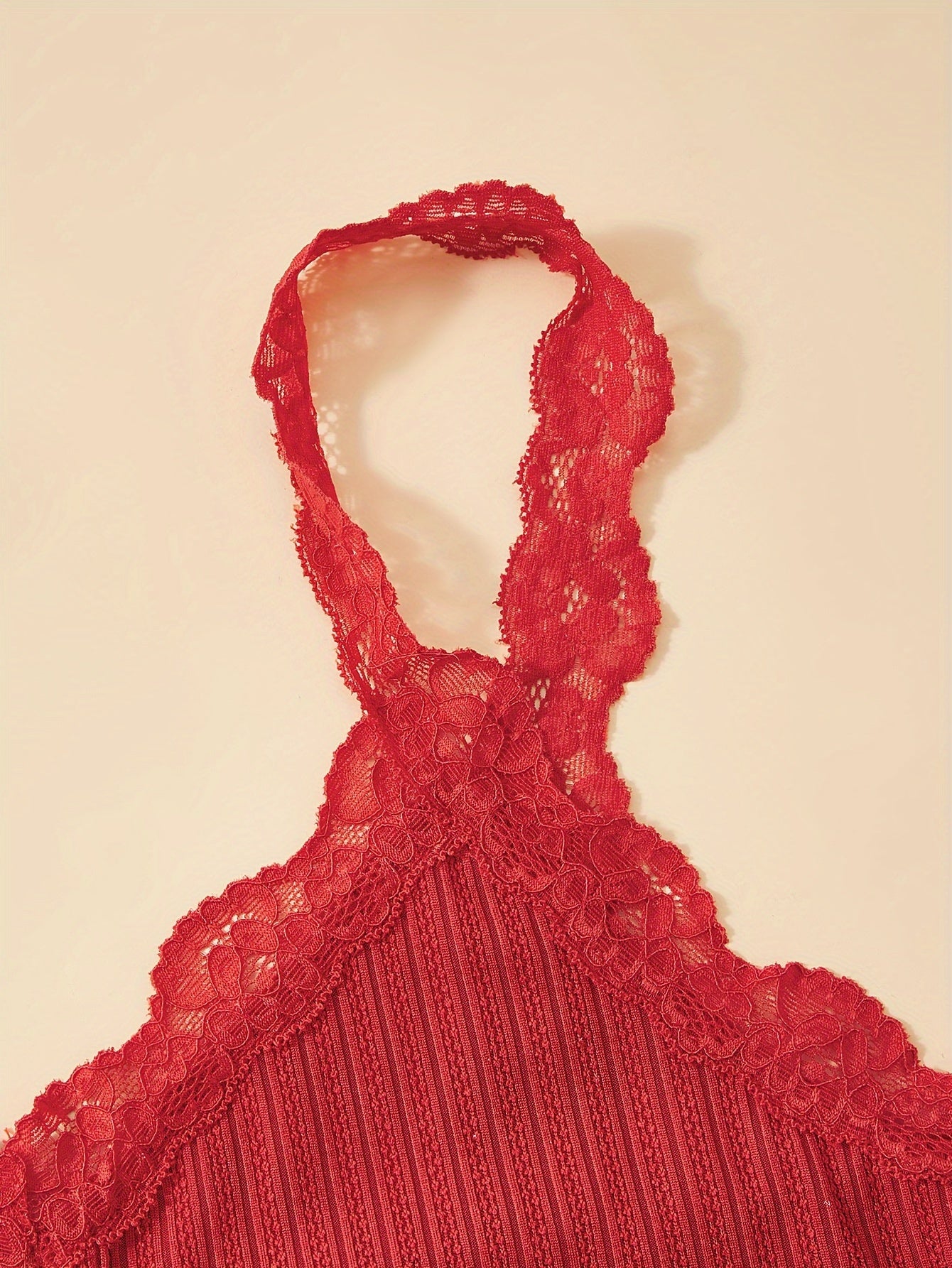 Women's Lace Trim Lounge Set V-Neck Cami Top and Elastic Waist Pants