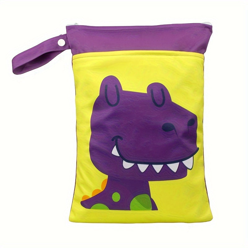 Водонепроницаемая сумка для влажных вещей с принтом животных, washable сумка для подгузников, сумка для мамы с двумя молниями, многофункциональная дорожная и пляжная сумка, органайзер для хранения косметики