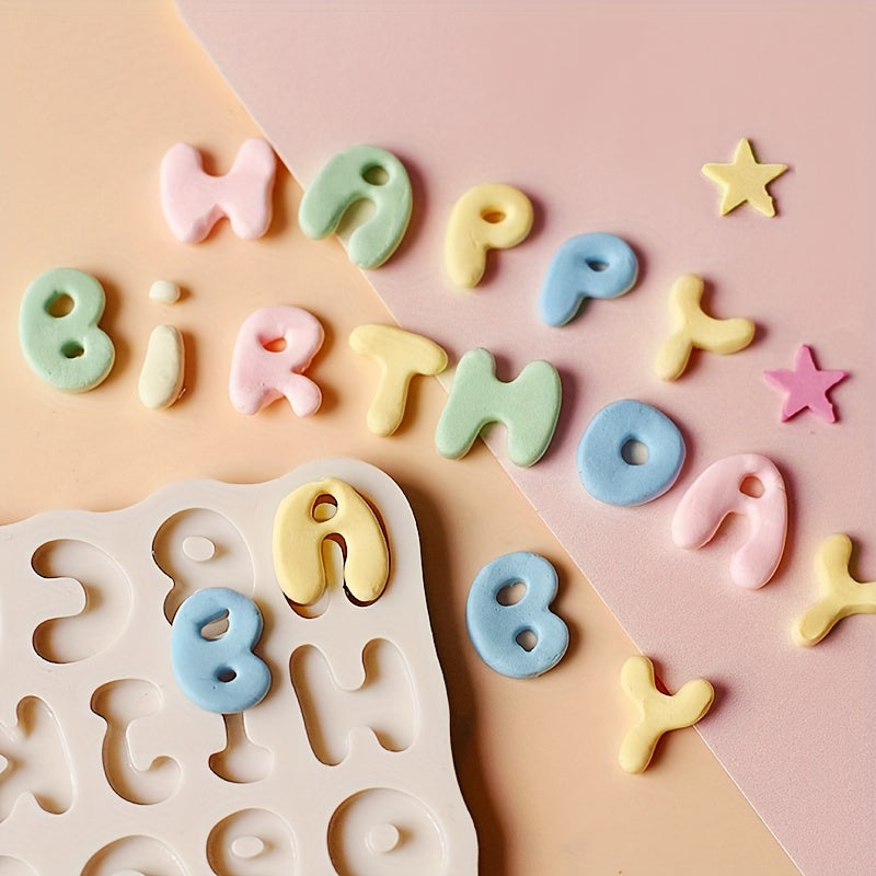 3D Art Letters Silicone Mold for Baking Cakes Fondant Chocolate Clay