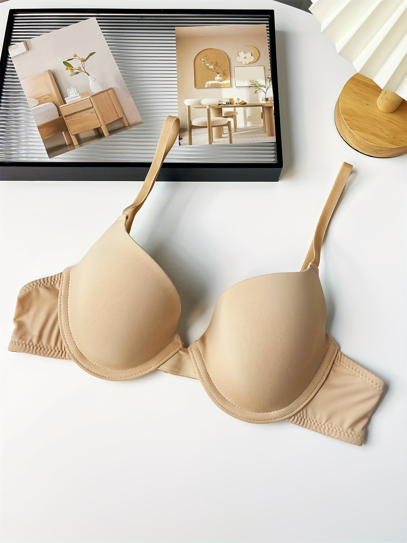 Women’s Seamless Underwire Push Up Bra with Cross Straps and Comfortable Fit