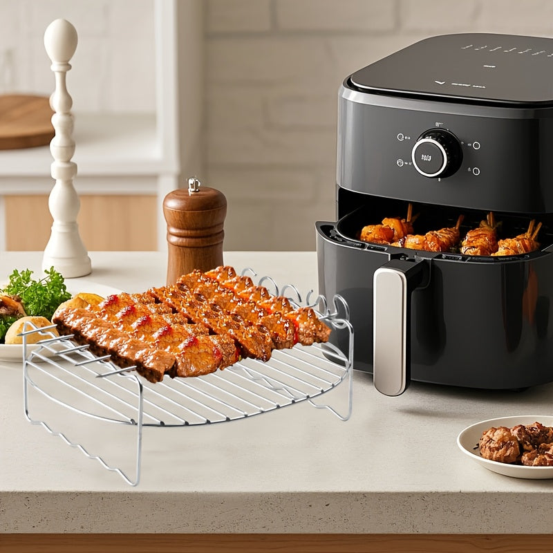 Stainless Steel Air Fryer Set with Skewers and Rack for Oven Microwave and Air Fryer