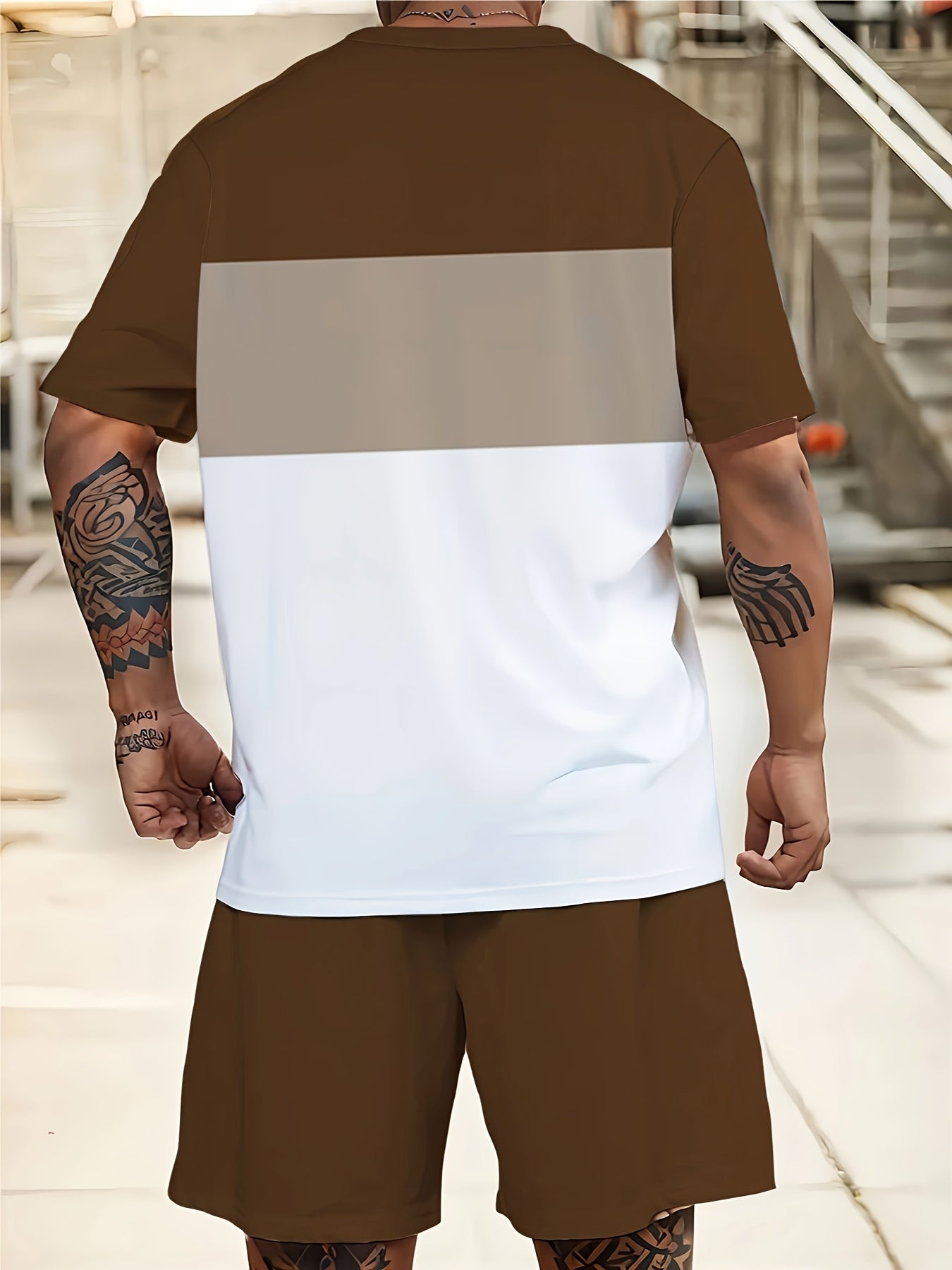 Мужской яркий спортивный костюм с узором для весны и лета, толстовка и спортивные штаны