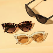 Juego de 3 gafas de mujer con forma de ojo de gato y montura decorativa