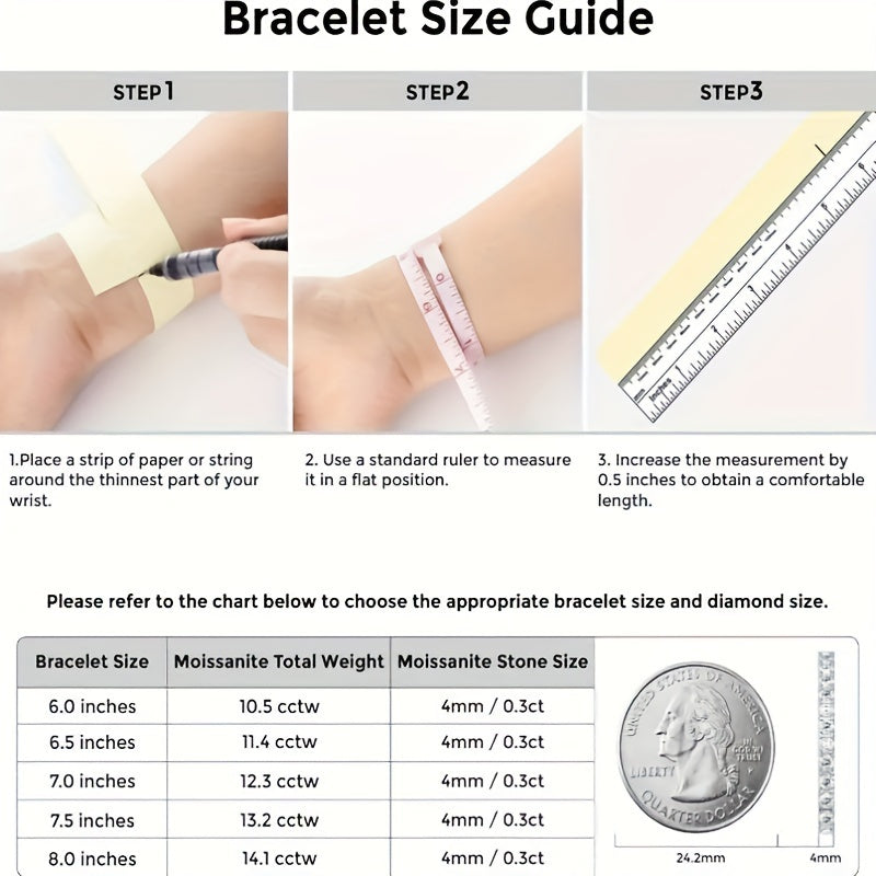 Комплект браслетов из стерлингового серебра с моиссанитами и лабораторными бриллиантами весом 10,5-14 карат, бохо-шик, элегантные украшения