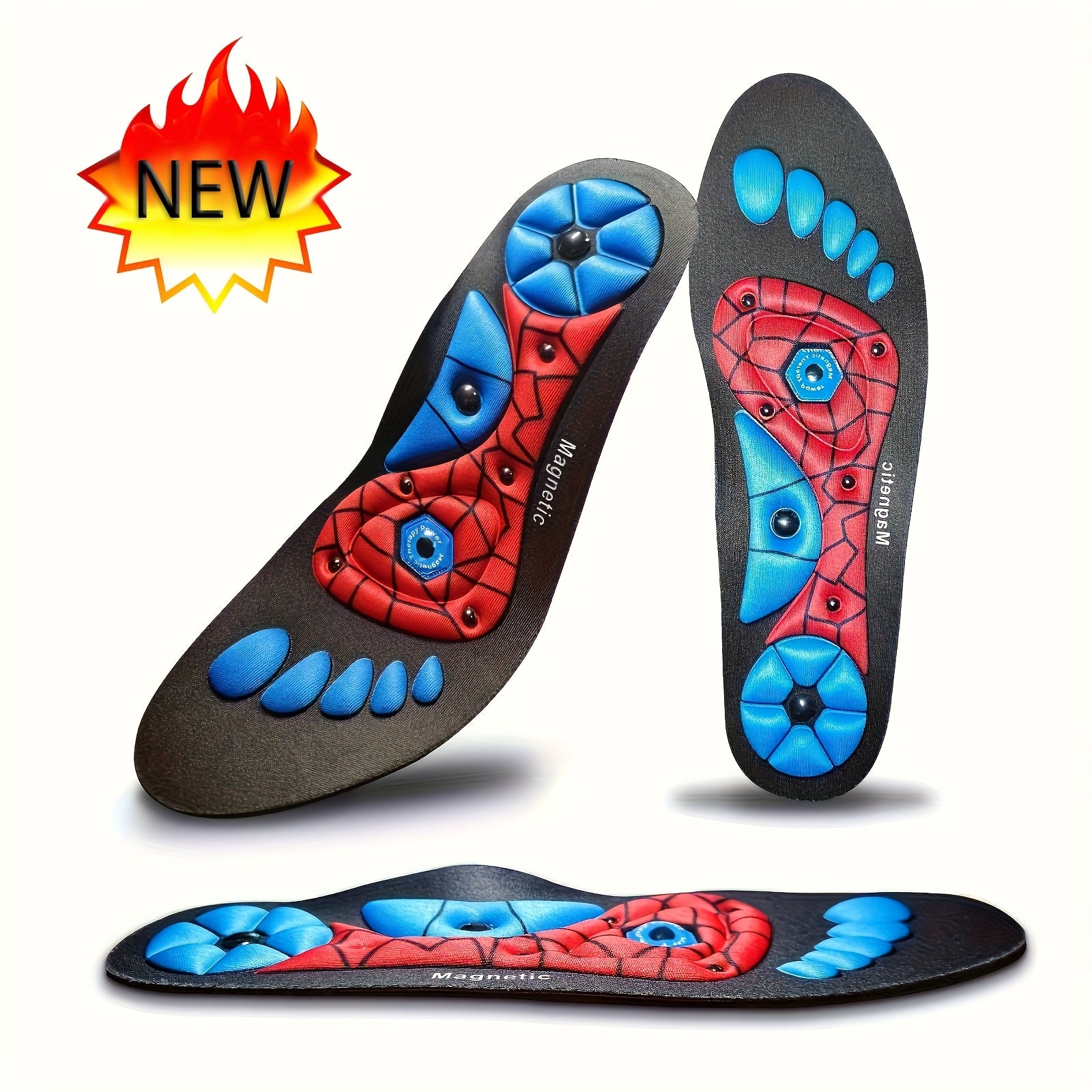 Unisex EVA Magnetic Acupressure Insoles with Arch Support for Sports