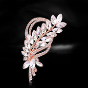 Wheat Rhinestone Flower Brooch Jewelry Pin for Women and Men