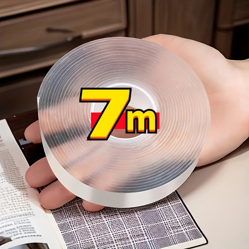 7m Transparent Nano Double-Sided Tape Waterproof Reusable Durable Adhesive for DIY Home Kitchen Bathroom