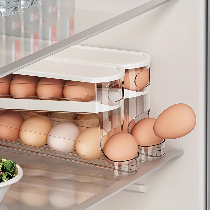 Egg Storage Box Refrigerator Organizer Durable PP Space-Saving Egg Holder