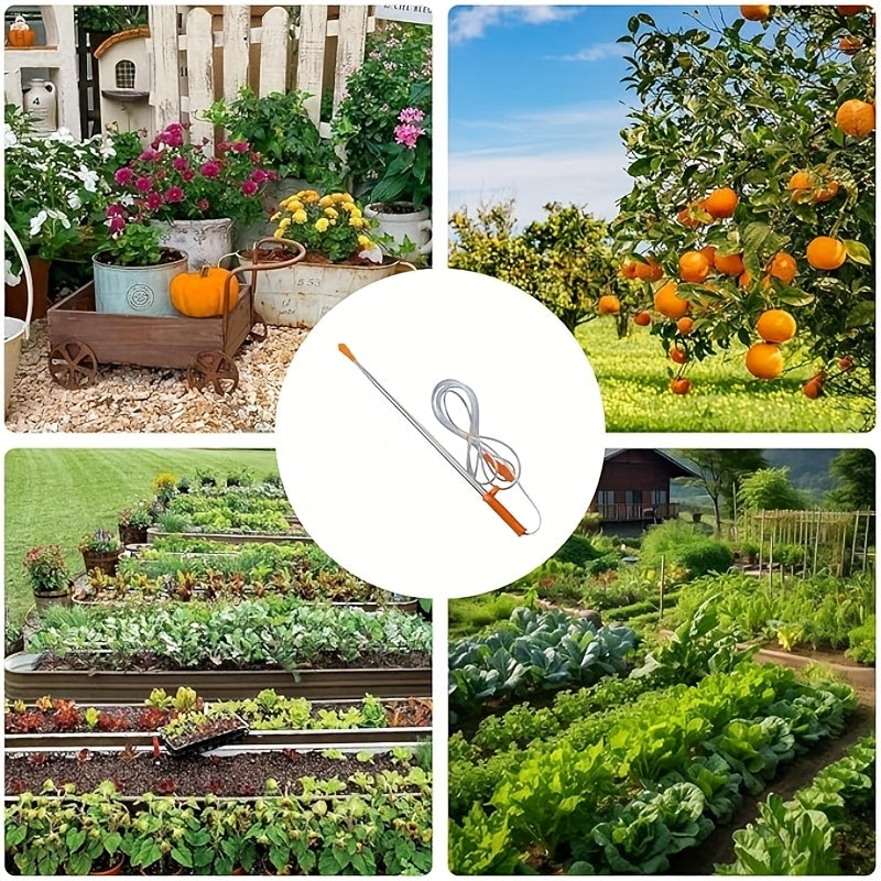 2 телескопические штанги с 3,3 м нержавеющим шланговым распылителем для высоконапорного распыления при поливе, покраске и сельском хозяйстве.