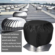 Set of 2 Black Roof Turbine Vent Covers with Drawstring for Wind Protection