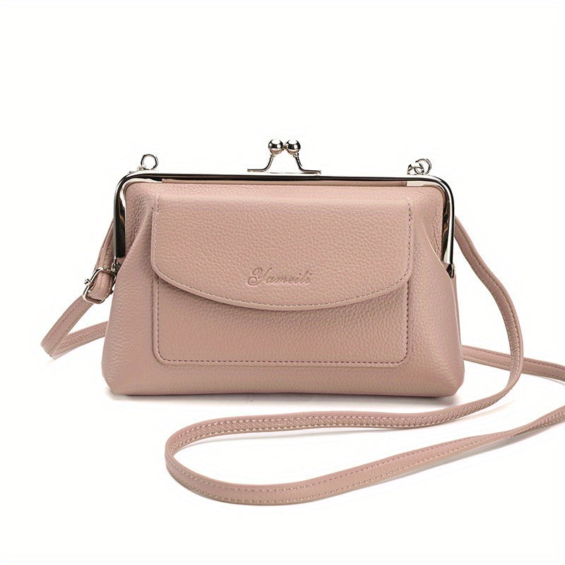 Beige Crossbody Bag for Women with Adjustable Strap Flap Closure Large Capacity