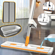 Mop and Bucket Set with Dispenser, Foldable Design, Microfiber Pads