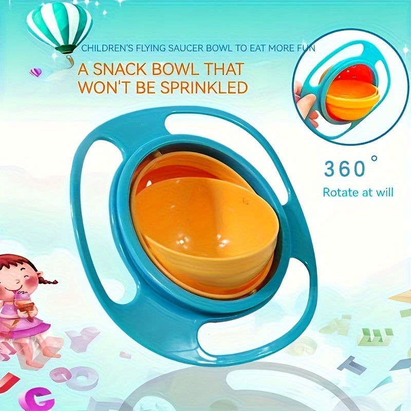 Baby Toddler Feeding Bowl BPA-Free Rotating Spill-Proof 360 Degree Spin Multi-Color