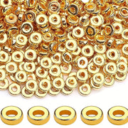 500 Pieces 6mm Gold Flat Round Spacer Beads for Jewelry Making Bracelets Necklaces Earrings