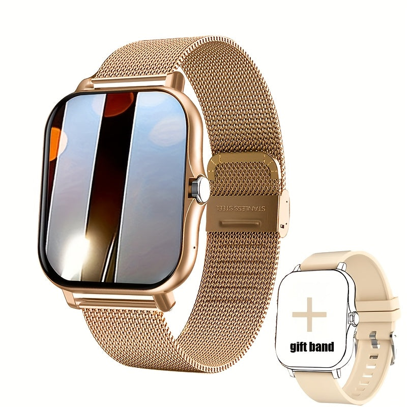 Gender-Neutral Smartwatch with Color Touch Screen, Personalized Dial, Compatible with Android and iOS