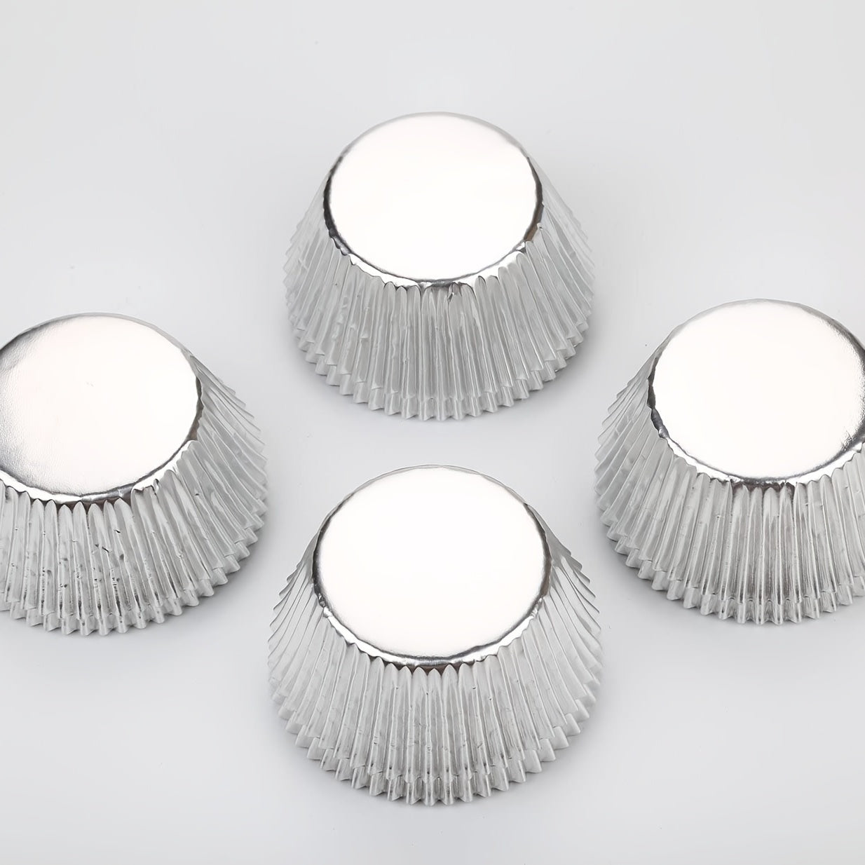 100 Silver Foil Cupcake Liners for Baking Muffins Paper Cups