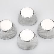 100 moldes de papel de aluminio plateado para cupcakes para hornear magdalenas