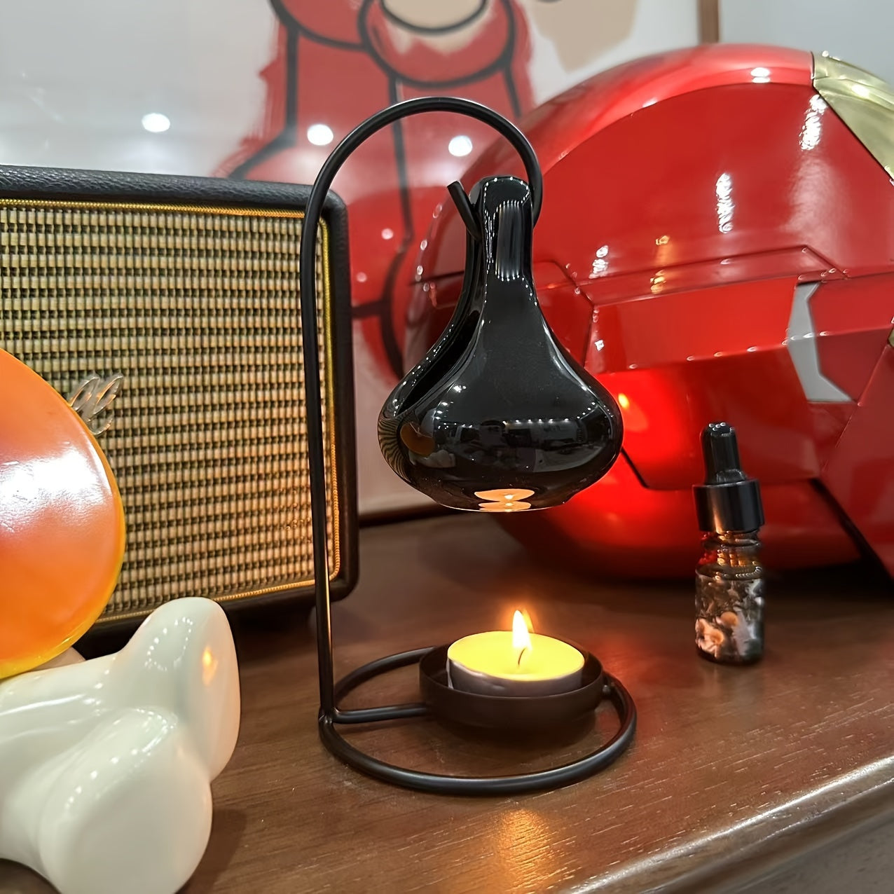 Металлический подвесной аромалампа для ароматерапии черного и белого цвета для украшения гостиной и спальни